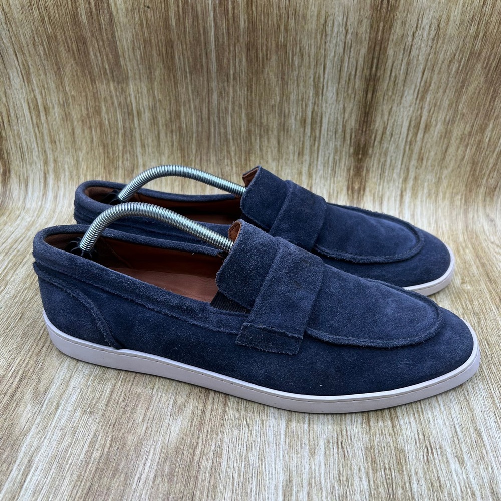 Allen Edmonds Randolph Loafer Mens 10.5 D Navy Blue Suede Sneaker Sole 7073